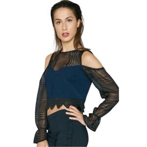 NWOT Endless Rose Cold Shoulder lace top. Style tags attached, size Medium